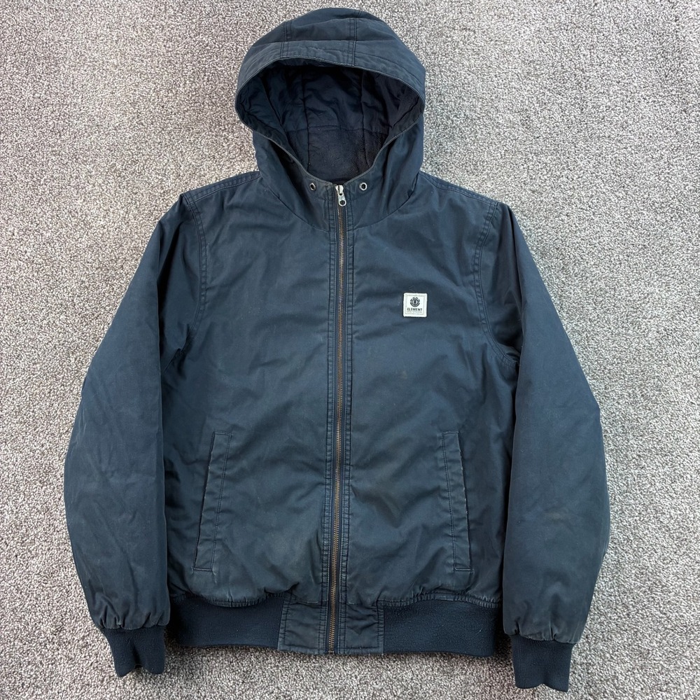 Element Jacket Mens Small Blue Hooded Canvas Bomber Wolfeboro Collection